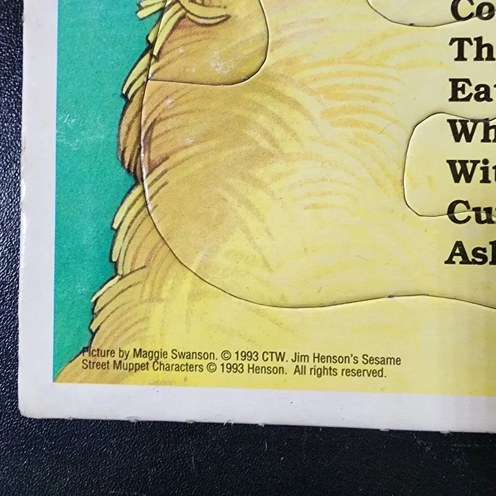 1993 Golden Frame‎ Tray Puzzle GROVER Sesame Street SMALL MONSTER BLUE Complete